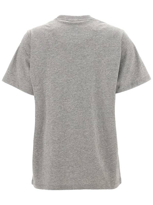 Logo Print Cotton Short Sleeve T-Shirt Grey - GANNI - BALAAN 3