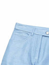 Cotton Blend Straight Pants Blue - COURREGES - BALAAN 4