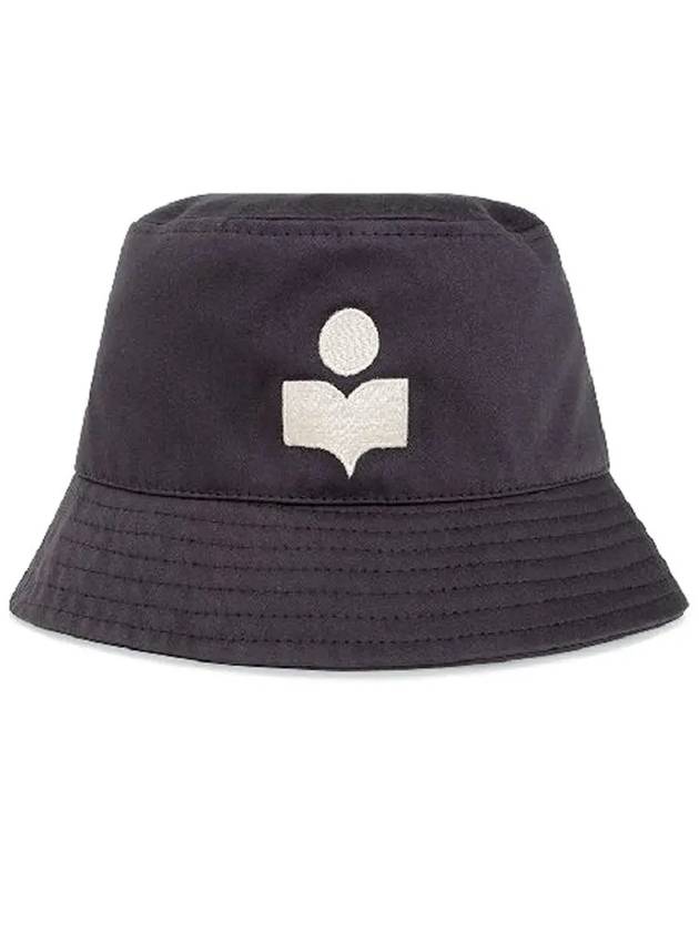 logo embroidered bucket hat navy - ISABEL MARANT - BALAAN 3