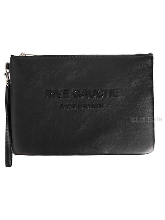 Rive Gauche Zipper Pouch Bag Black - SAINT LAURENT - BALAAN 2