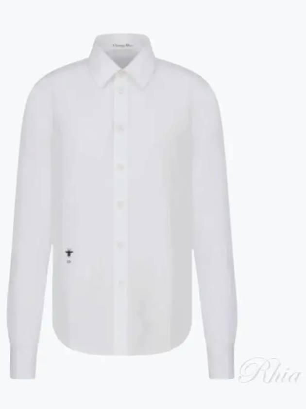 CD Embroidered Cotton Shirt White - DIOR - BALAAN 2