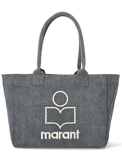 Yenky Zipper Logo Washed Cotton Tote Bag Grey - ISABEL MARANT - BALAAN 2