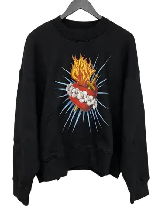 Sacred Heart Sweatshirt Black - PALM ANGELS - BALAAN 2