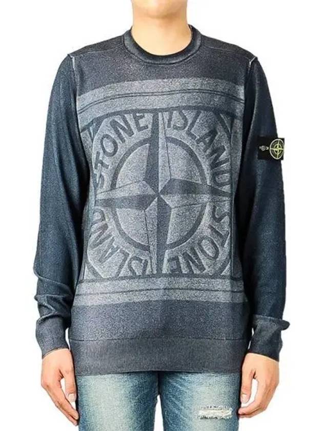 Wappen Patch Logo Printing Knit Top Navy - STONE ISLAND - BALAAN 2