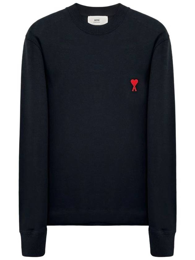 Small Heart Logo Long Sleeve T-Shirt Black - AMI - BALAAN 2