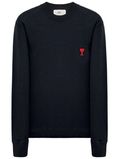 Small Heart Logo Long Sleeve T-Shirt Black - AMI - BALAAN 2