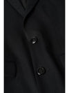 Virgin Wool Two-Button Jacket Black - AMI - BALAAN 4