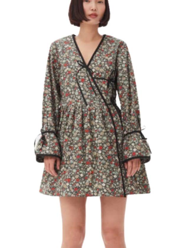 floral print wrap dress - GANNI - BALAAN 4