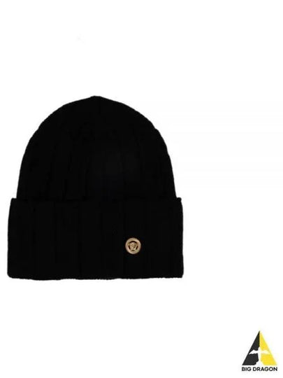 Medusa Chunky Rib Knit Beanie Black - VERSACE - BALAAN 2