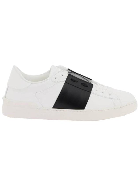 Calfskin open low top sneakers white black - VALENTINO - BALAAN 1