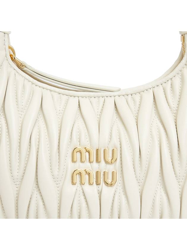 Wander Matelasse Nappa Leather Mini Hobo Tote Bag White - MIU MIU - BALAAN 9