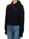 La Maille Vega Asymmetric Mock Neck Wool Knit Top Navy - JACQUEMUS - BALAAN 6