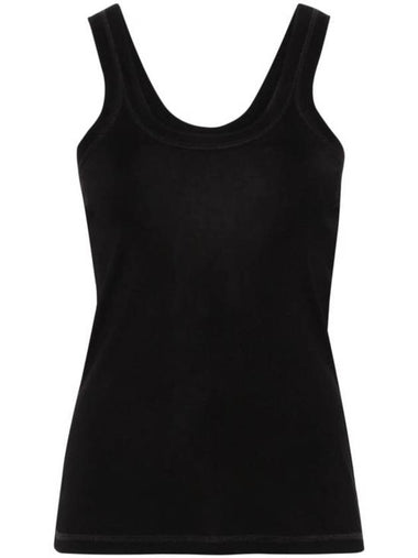 Ribbed Cotton Sleeveless Black - LEMAIRE - BALAAN 1