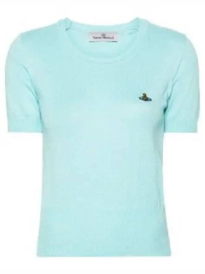 Bea Embroidery Logo Knit Top Aqua - VIVIENNE WESTWOOD - BALAAN 2