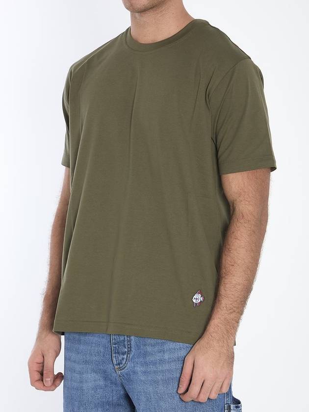 Embroidered Logo Short Sleeve T-Shirt Khaki - BOTTEGA VENETA - BALAAN 3