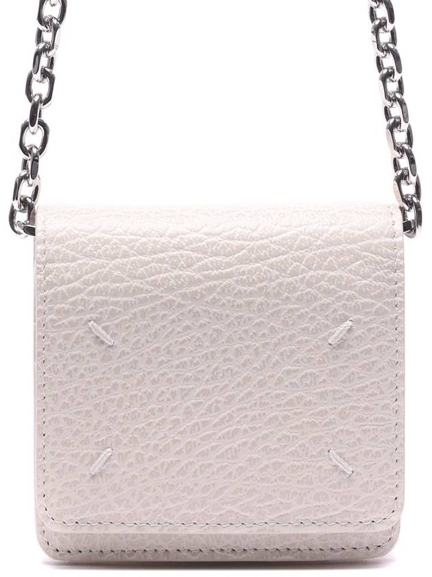 Embroidery Logo Chain Cald Wallet Light Grey - MAISON MARGIELA - BALAAN 3