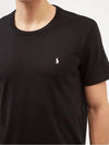 Pony logo embroidered cotton crewneck black Tshirt - POLO RALPH LAUREN - BALAAN 4