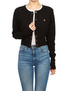 Bea ORB Embroidered Logo Crop Cardigan Black - VIVIENNE WESTWOOD - BALAAN 8