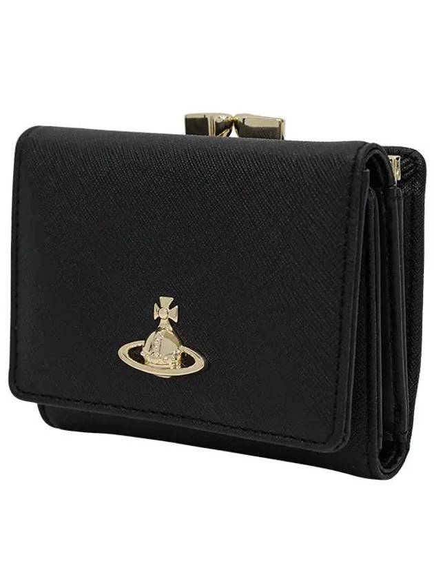 Saffiano Small Half Wallet Black 5115002MW S000B N402 - VIVIENNE WESTWOOD - BALAAN 3