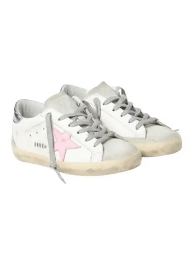 Women's Superstar Silver Heel Tab Pink Star Low Top Sneakers White - GOLDEN GOOSE - BALAAN 2