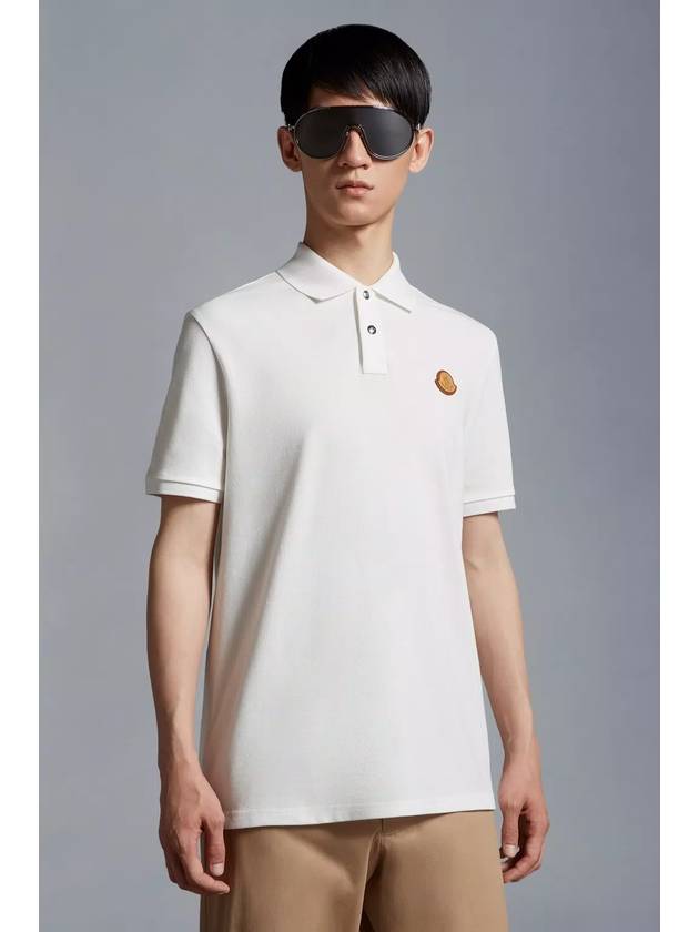 Logo Applique Polo Shirt White - MONCLER - BALAAN 3