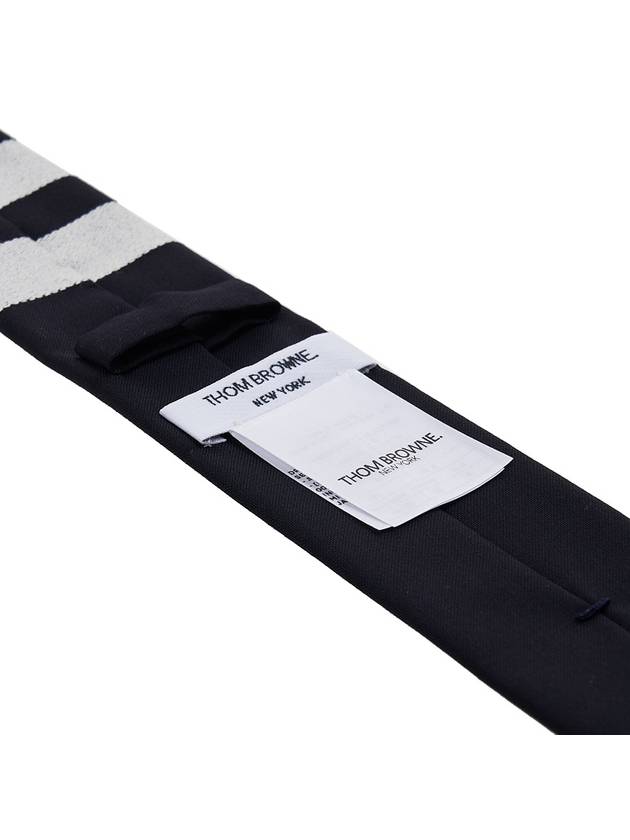 4-Bar Plain Wool Tie Navy - THOM BROWNE - BALAAN 9