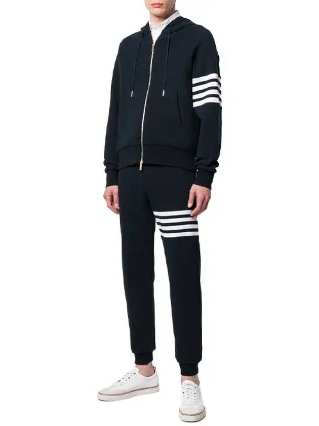 Men's Wapple 4 Bar Reglan Zip Up Hoodie Navy - THOM BROWNE - BALAAN 9