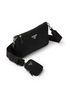 Triangle Logo Re-Nylon Saffiano Leather Shoulder Bag Black - PRADA - BALAAN 5