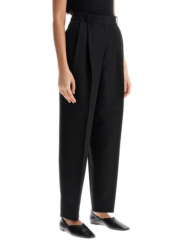 tailored high-waisted wide-leg pants black sustainable materials - TOTEME - BALAAN 2