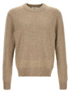 Men's Tonal Cashmere Crew Neck Sweater Champagne - AMI - BALAAN 2