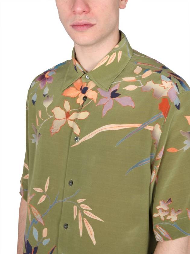 Men's Lippi Silk Short Sleeve Shirt Green - ETRO - BALAAN 5