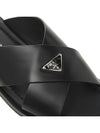 Triangle Logo Leather Slippers Black - PRADA - BALAAN 9