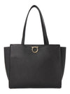 Gemini Leather Tote Bag Black - SALVATORE FERRAGAMO - BALAAN 2