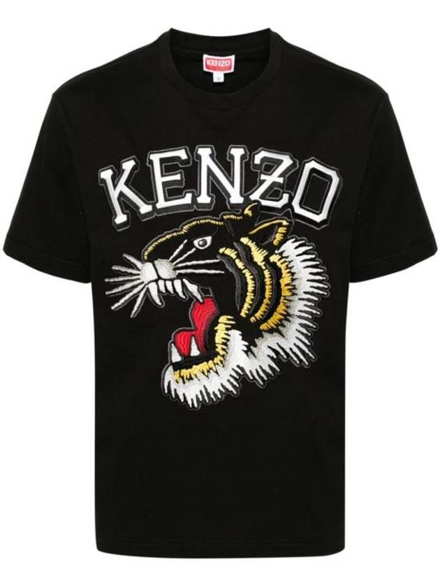 Tiger Varsity Short Sleeve T-Shirt Black - KENZO - BALAAN 1