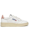 Medalist Pink Tab Leather Low Top Sneakers White - AUTRY - BALAAN 2