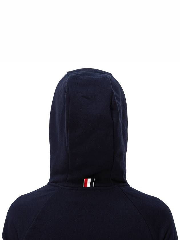 Engineered 4-Bar Stripe Loopback Jersey Knit Zip Up Hoodie Navy - THOM BROWNE - BALAAN 9