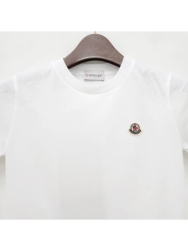 Kids Logo Patch Short Sleeve T Shirt 8Y 10Y White 8C00018 83907 001 - MONCLER - BALAAN 4