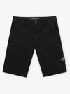 Compass Badge Cargo Shorts Black - STONE ISLAND - BALAAN 3