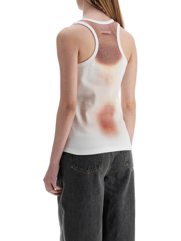 white cotton top with leather print le classique - JEAN PAUL GAULTIER - BALAAN 3