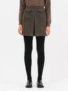 Pocket Wool Short A-Line Skirt Brown - JUN BY JUN K - BALAAN 1