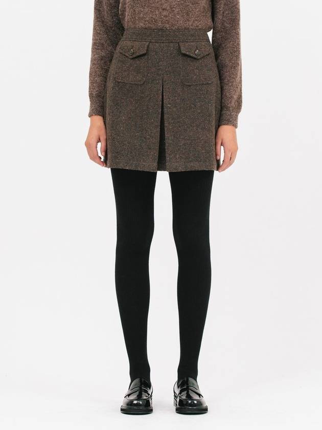 Pocket Wool Short A-Line Skirt Brown - JUN BY JUN K - BALAAN 2