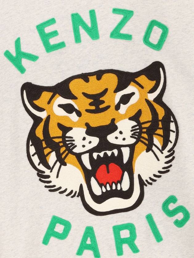 Lucky Tiger Embroidery Cotton Sweatshirt Pale Grey - KENZO - BALAAN 4