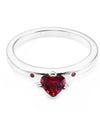 Sparkling Heart Ring Red Silver - PANDORA - BALAAN 4