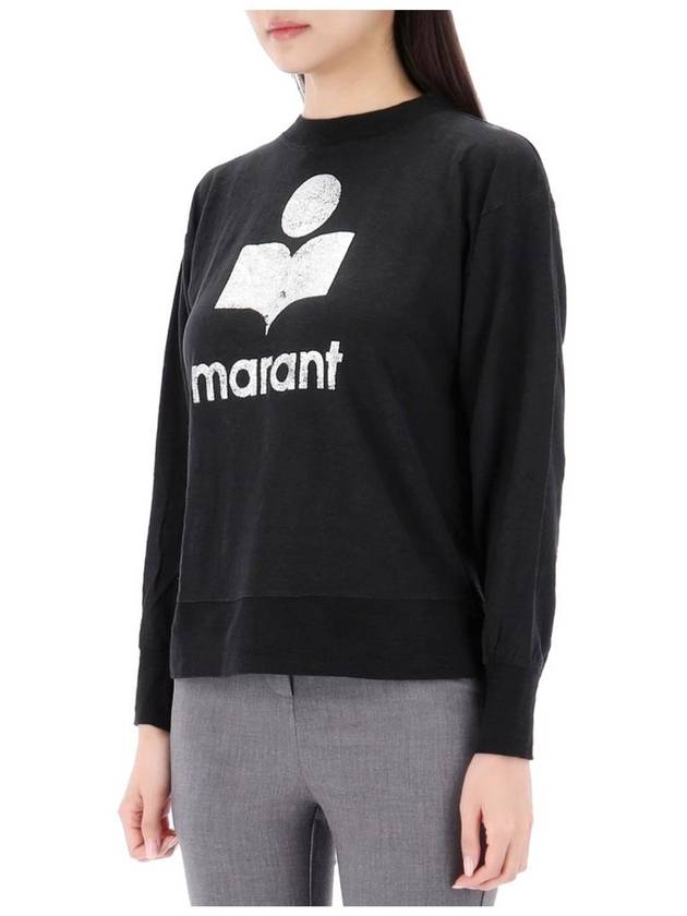 Clawia logo linen t shirt TS0005FA A1N10E 01BK - ISABEL MARANT - BALAAN 3