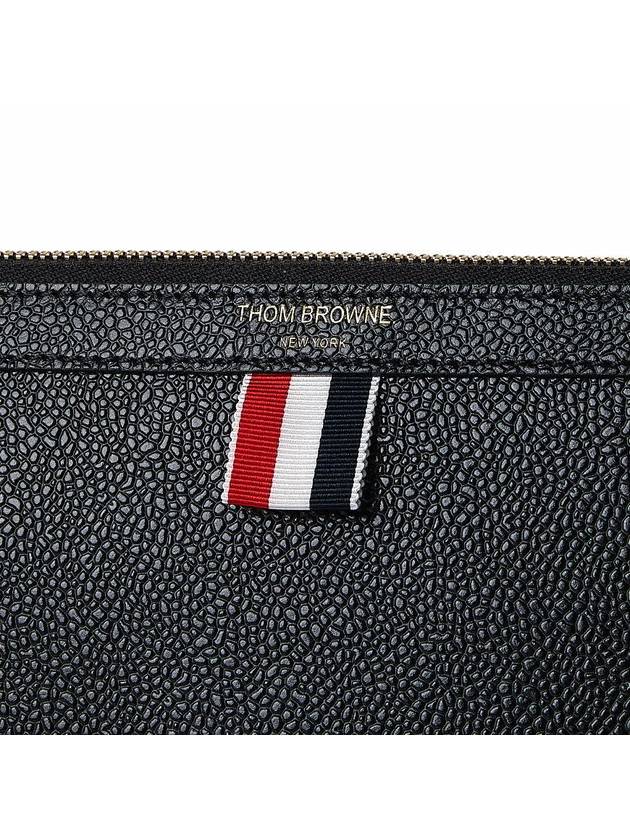 Three Stripes Tab Pebble Document Folio Clutch Bag Black - THOM BROWNE - BALAAN 8