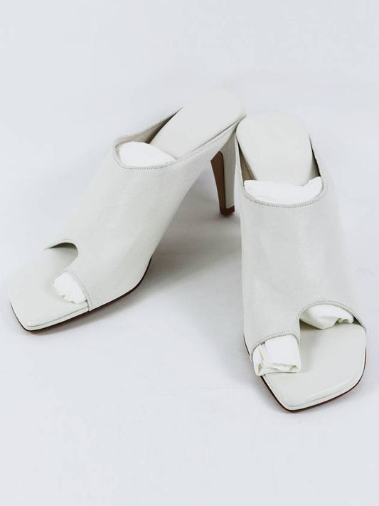 Stretch Nappa Square Toe Sandals Heel White - BOTTEGA VENETA - BALAAN 2