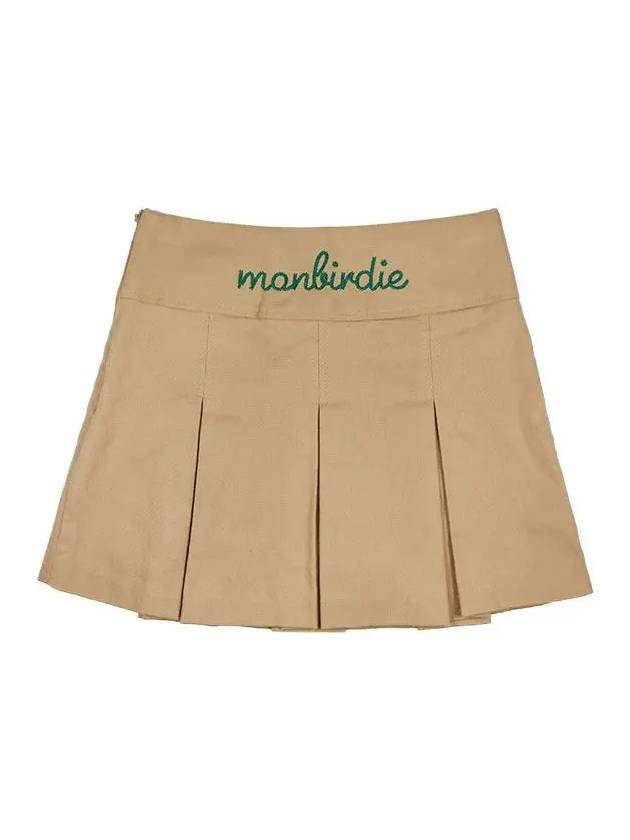 SOFT TOUCH WARM PLEATS Soft brushed embroidery pleated skirtDBEIGE - MONBIRDIE GOLF - BALAAN 8