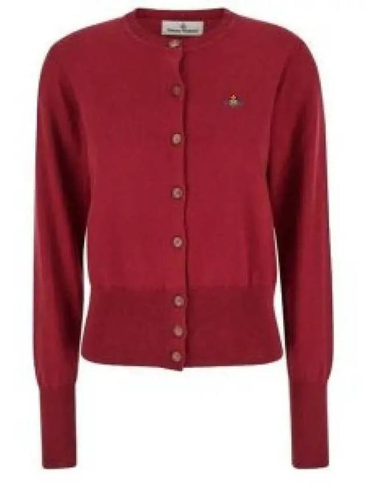 Logo Patch Cardigan Red - VIVIENNE WESTWOOD - BALAAN 2