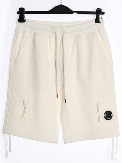 Lens Wappen Diagonal Shorts White - CP COMPANY - BALAAN 2