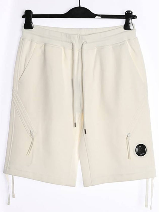 Lens Wappen String Zipper Shorts White - CP COMPANY - BALAAN 2